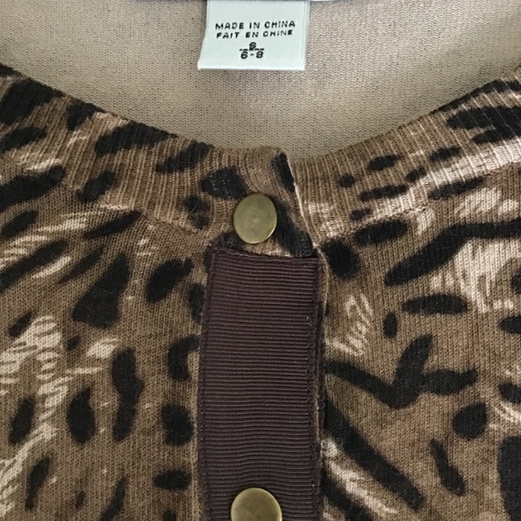 Multicoloured leopard print 3/4 sleeve knit cardigan size S - Picture 7 of 8